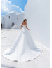 Off Shoulder Beaded White Satin Lace Wedding Dress